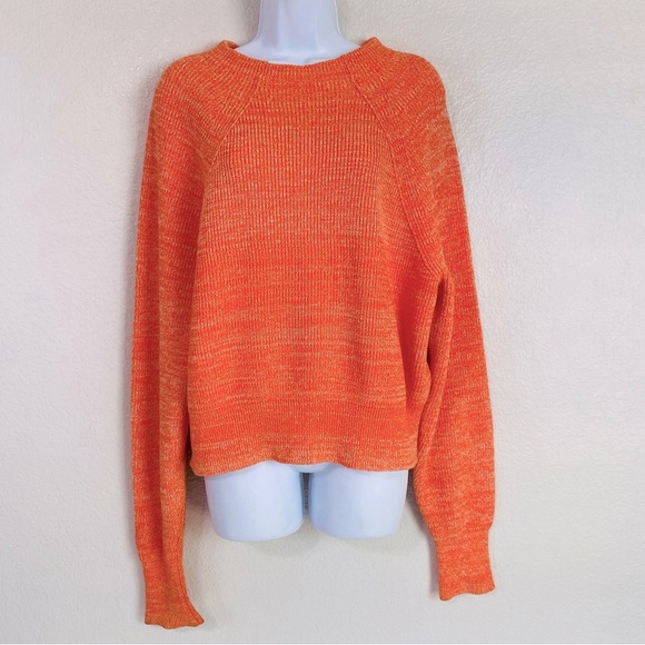 Free People Vibrant Orange Too Good Mock Neck Sweater Size M - Picture 2 of 7